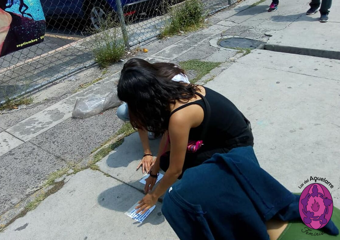 Desde el grupo de acompañamiento: "Querida Lesvy (Ber)". Cartas para ella. #Justicia #amor/ Foto: Las del Aquelarre. Jueves 26 de septiembre 2019