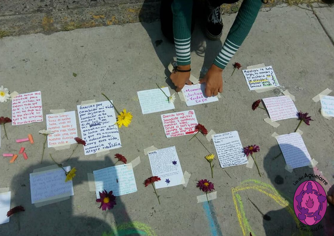 Desde el grupo de acompañamiento: "Querida Lesvy (Ber)". Cartas para ella. #Justicia #amor/ Foto: Las del Aquelarre. Jueves 26 de septiembre 2019