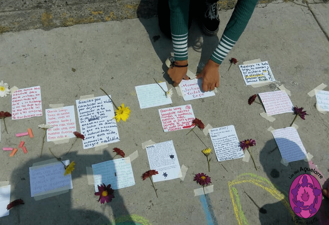 Desde el grupo de acompañamiento: "Querida Lesvy (Ber)". Cartas para ella. #Justicia #amor/ Foto: Las del Aquelarre. Jueves 26 de septiembre 2019
