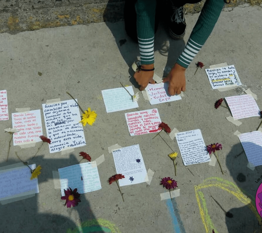 Desde el grupo de acompañamiento: "Querida Lesvy (Ber)". Cartas para ella. #Justicia #amor/ Foto: Las del Aquelarre. Jueves 26 de septiembre 2019