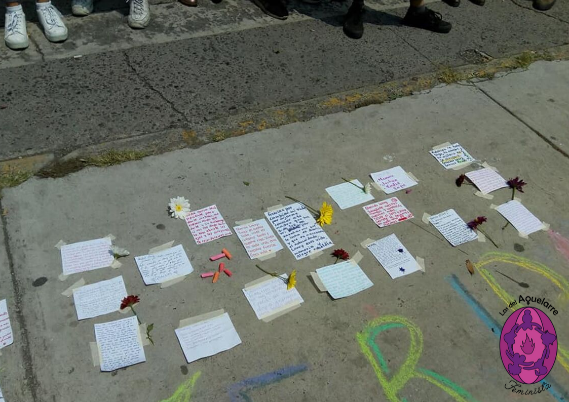 Desde el grupo de acompañamiento: "Querida Lesvy (Ber)". Cartas para ella. #Justicia #amor/ Foto: Las del Aquelarre. Jueves 26 de septiembre 2019